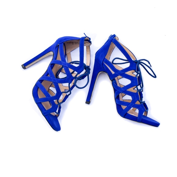 ROYAL BLUE LEXI STRAPPY HEEL - Picture 2 of 4